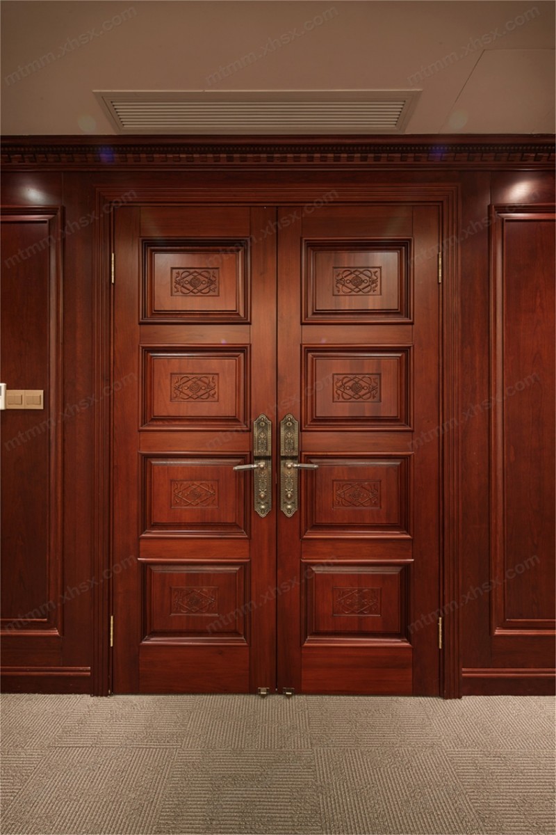 梦天木门 实木烤漆门 室内门 双开对开木门 烤漆门 美式木门